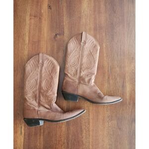 Vintage Ferrante Women's Cowboy Boots Brown Leather Western Style Size 8B